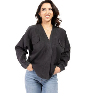 Women's POL Black Long Sleeve Shirt Medium